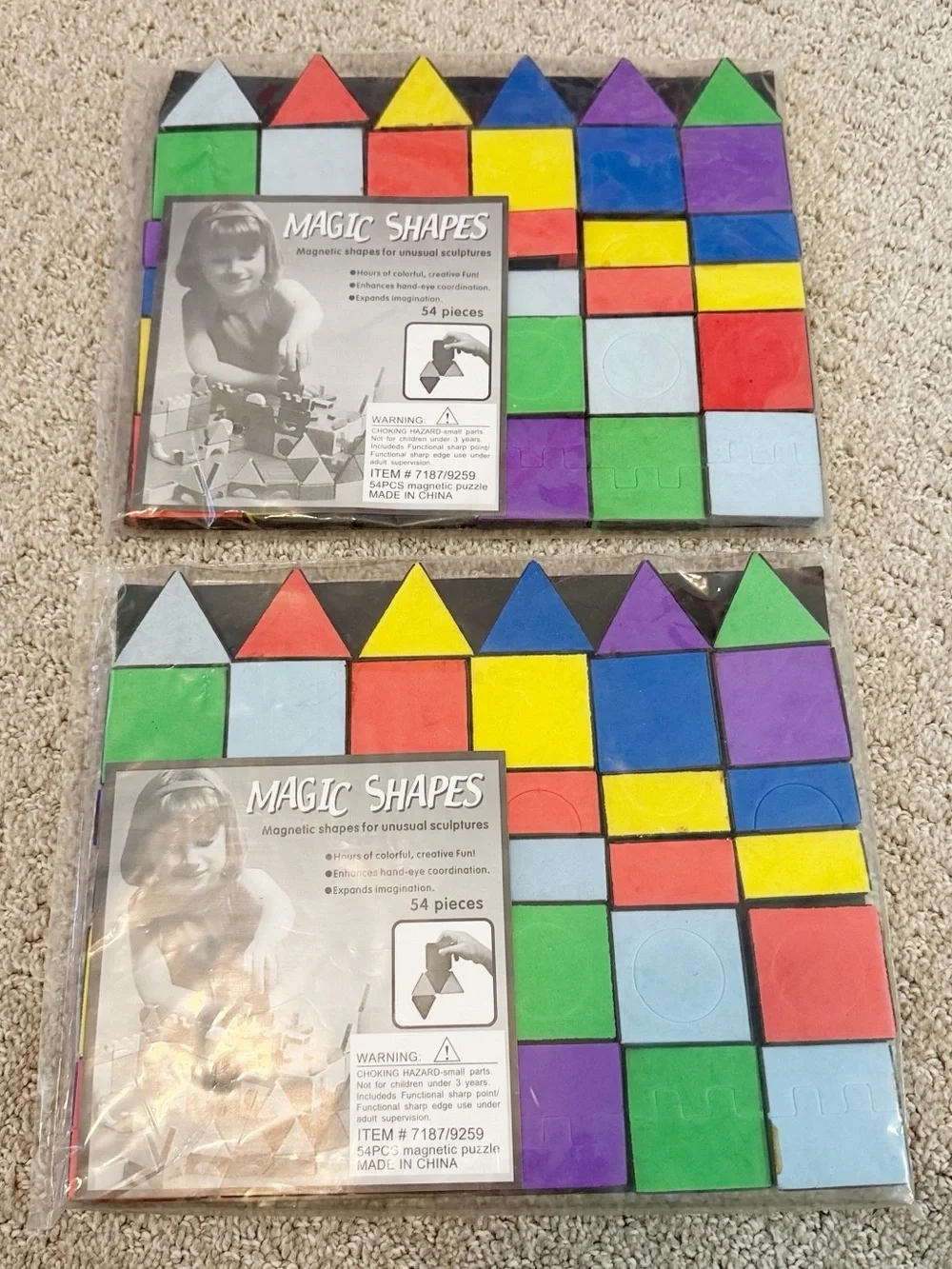 Softplay Foam Puzzle Magic Shapes Magnetic Creative STEM Construction 54 pc 2x